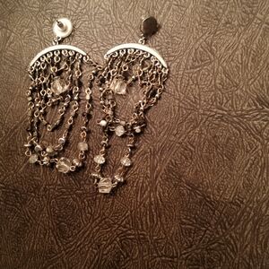 Silver Tone Large Earrings